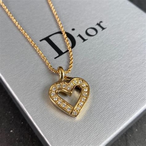 dior heart necklace vintage|christian Dior heart necklace.